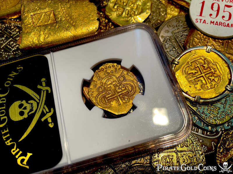 Colombia 2 Escudos 1712 "Fleet Shipwreck, 2nd Finest Known!" NGC 64 6