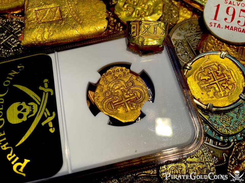 Colombia 2 Escudos 1712 "Fleet Shipwreck, 2nd Finest Known!" NGC 64 7