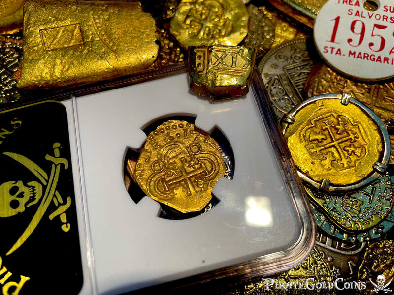 Colombia 2 Escudos 1712 "Fleet Shipwreck, 2nd Finest Known!" NGC 64 8