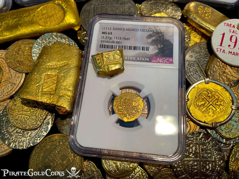 Mexico 1 Escudo 1712-13 "From 1715 Fleet Shipwreck" NGC 63 2