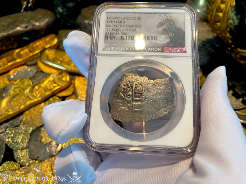 Mexico 4 Reales 1709 "Full Date- 1715 Fleet Shipwreck" NGC VF 3