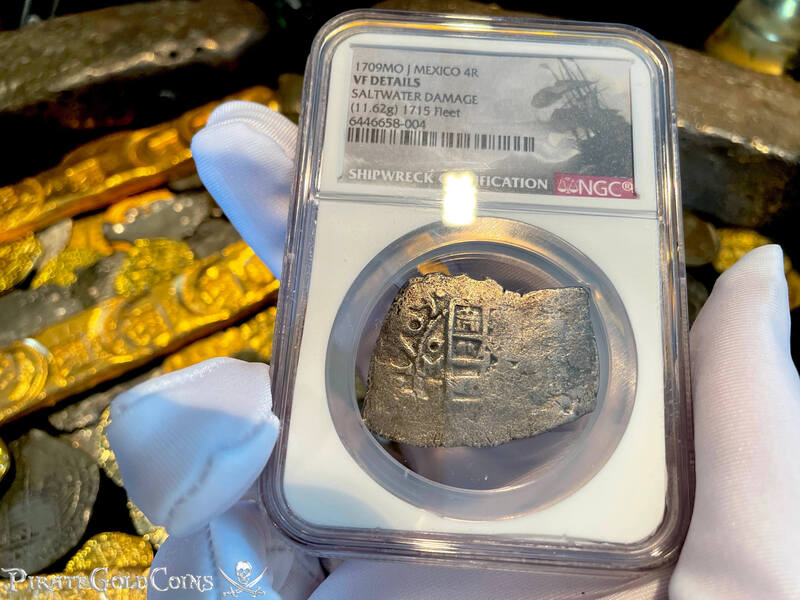 Mexico 4 Reales 1709 "Full Date- 1715 Fleet Shipwreck" NGC VF 6