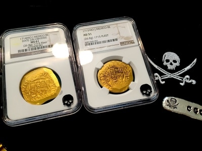 Mexico  8 Escudos  1715  "Full Date - 1715 Plate Fleet Shipwreck"  NGC 55 12