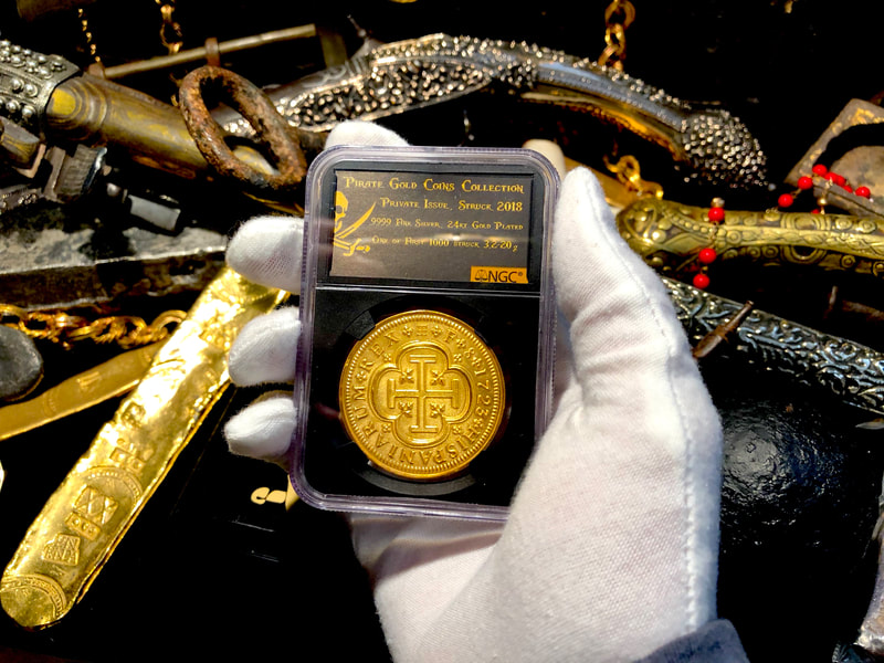 Spain 8 Escudos 1723 Gold Plated Pirate Gold Coins Shipwreck Collection 2