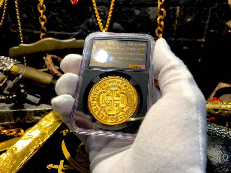 Spain 8 Escudos 1723 Gold Plated Pirate Gold Coins Shipwreck Collection 3