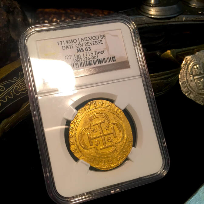 Spain 8 Escudos 1723 Gold Plated Pirate Gold Coins Shipwreck Collection 4