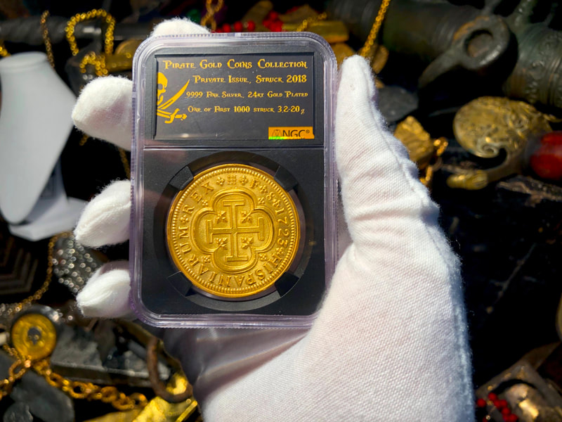 Spain 8 Escudos 1723 Gold Plated Pirate Gold Coins Shipwreck Collection 5