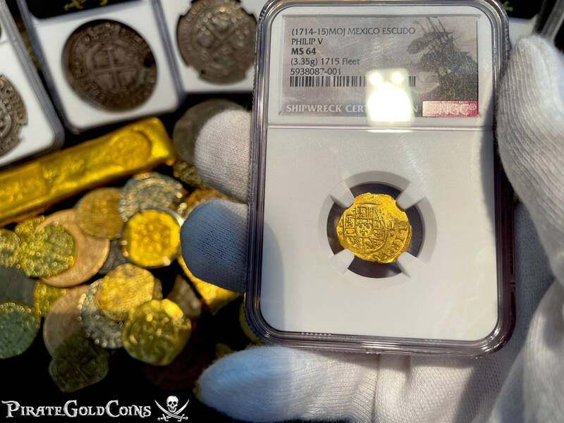 Mexico 1 Escudo 1714-15 "1715 Plate Fleet Shipwreck" NGC 64 2