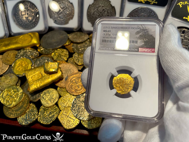Mexico 1 Escudo 1712-13 "From 1715 Fleet Shipwreck" NGC 63 12