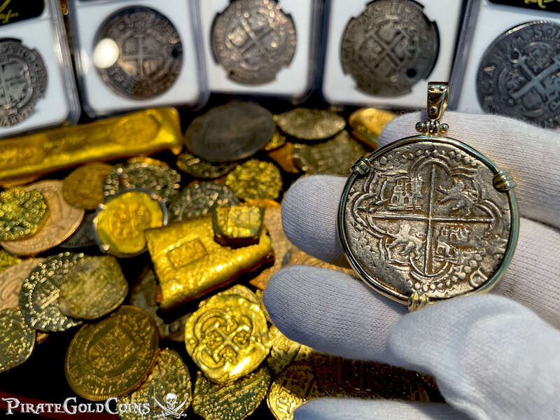 Bolivia 8 Reales "Panama Hoard 1629" 14kt Bezel 2