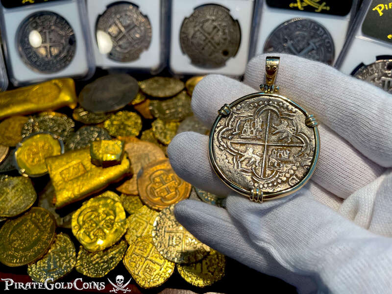 Bolivia 8 Reales "Panama Hoard 1629" 14kt Bezel 4