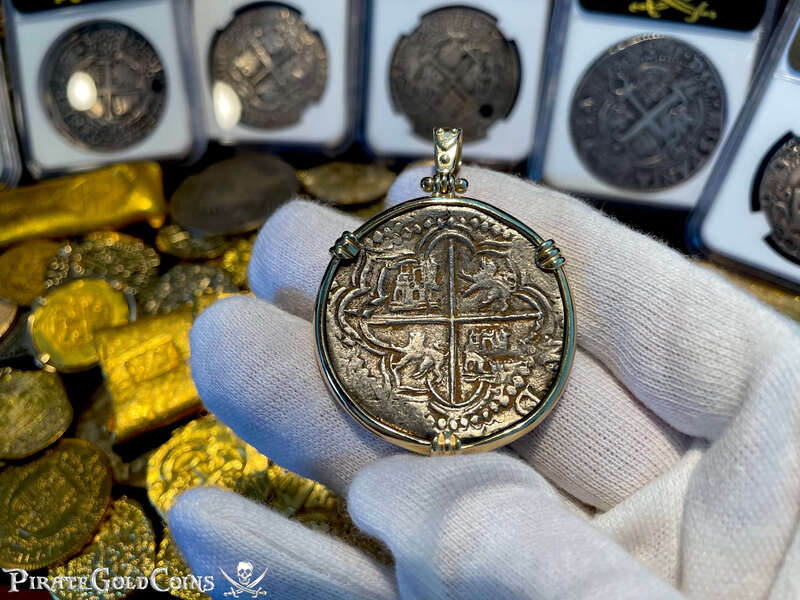 Bolivia 8 Reales "Panama Hoard 1629" 14kt Bezel 11