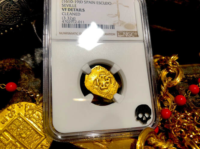 Spain 1 Escudo 1598-1621 Shipwreck coins 8