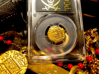 Spain 2 Escudos 1556-1621 "Philip III" PCGS 35 Pirate Gold Coins 6