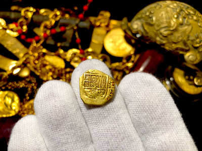 Spain 1 Escudo 1598-1621 "Insane Details" Raw Pirate Gold Coins Treasure 9