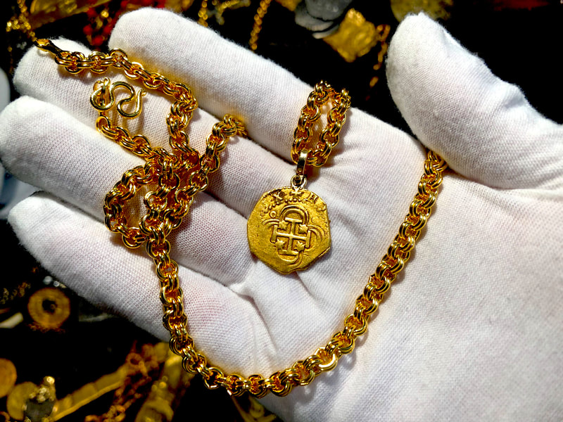 Spain 2 Escudos 1556-98 "Full Cross" Pendant Jewelry Treasures 3