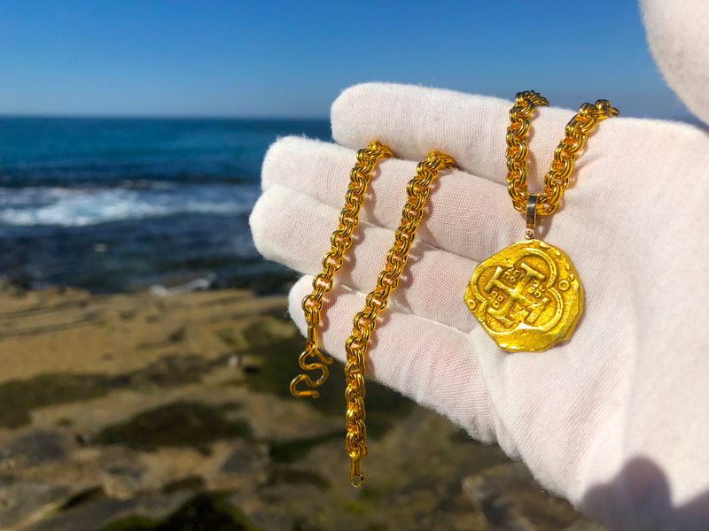 Spain 4 Reales 1630-64 "Brute Style" Pirate Gold Coins Jewelry Treasures