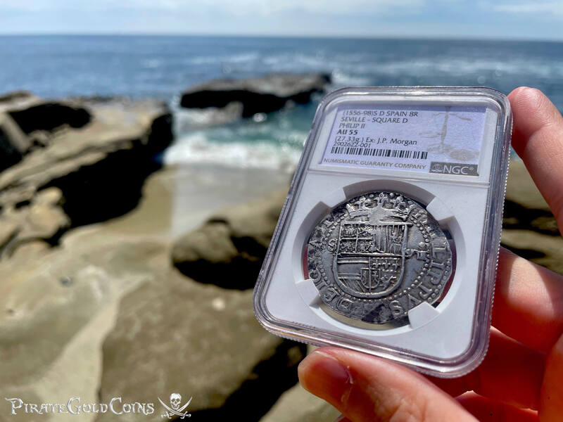 Spain 8 Reales 1556-98 "J.P. Morgan's Personal Coin!" from King Farouk of Egypt 17