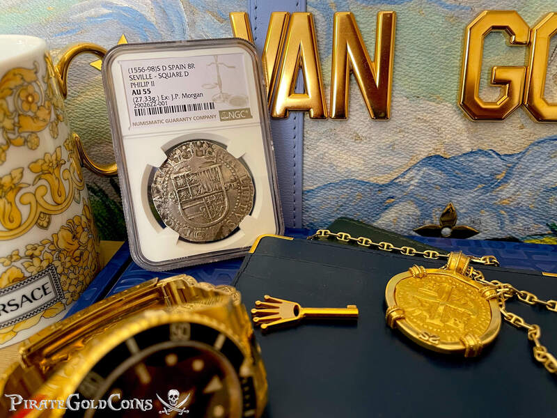 Spain 8 Reales 1556-98 "J.P. Morgan's Personal Coin!" from King Farouk of Egypt 31