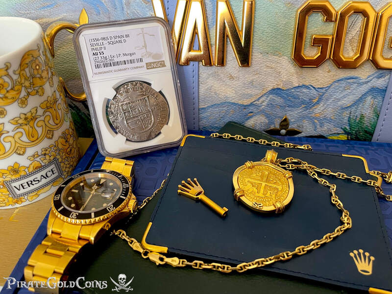 Spain 8 Reales 1556-98 "J.P. Morgan's Personal Coin!" from King Farouk of Egypt 33