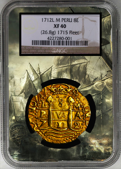 Peru 8 Escudos 1712 "1715 Plate Fleet" NGC 40 Full Double Date 5