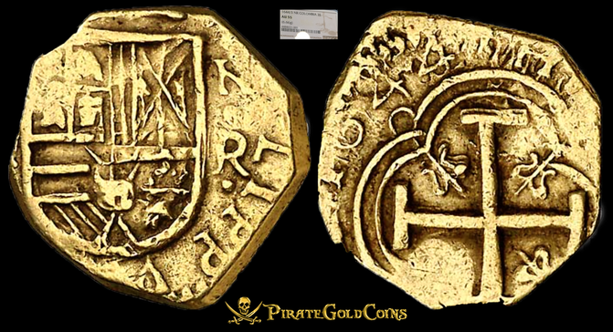 Dated | Colombia 2 Escudos | Pirate Gold Coins 3