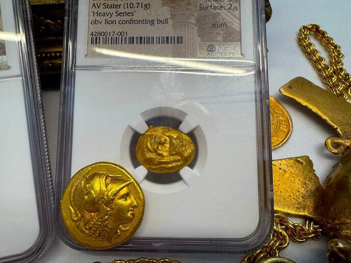 Lydia Stater "World's First Gold Coinage" 561-546BC NGC XF 5x2