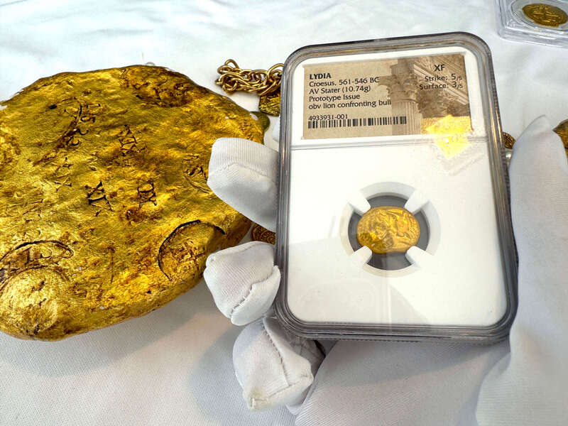 Lydia Stater 'First Gold Coinage' Heavy Weight NGC XF 5x3 9