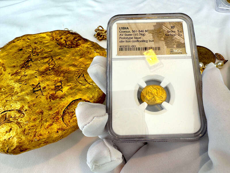 Lydia Stater 'First Gold Coinage' Heavy Weight NGC XF 5x3 10