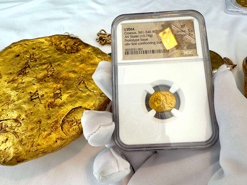 Lydia Stater 'First Gold Coinage' Heavy Weight NGC XF 5x3 11