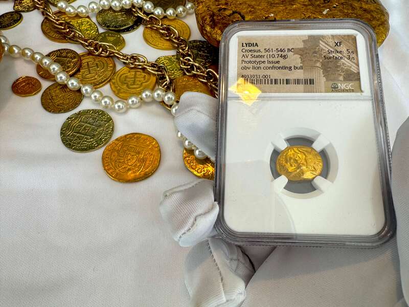 Lydia Stater 'First Gold Coinage' Heavy Weight NGC XF 5x3 12