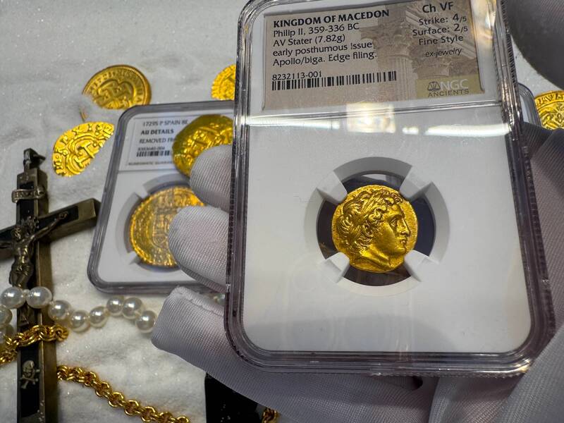 Kingdom of Macedon "Philip II" 359-336BC NGC CH VF 4x2 Fine Style 6