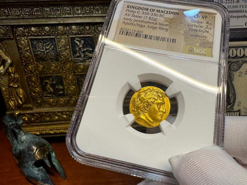Kingdom of Macedon "Philip II" 359-336BC NGC CH VF 4x2 Fine Style 15