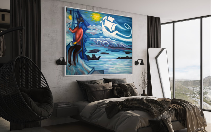 Treasure Paintings by JR Bissell: Marc Chagall x Mary Blair "The Color Love" 3