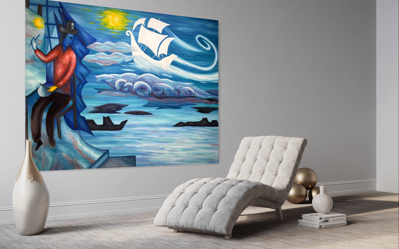 Treasure Paintings by JR Bissell: Marc Chagall x Mary Blair "The Color Love" 15