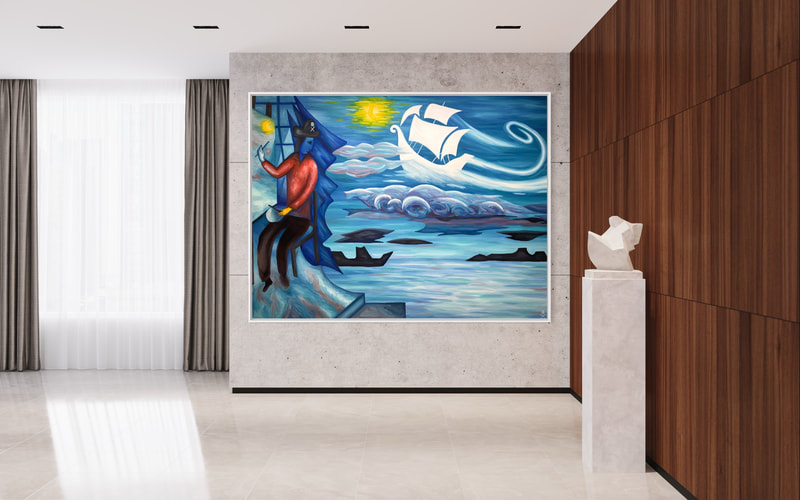 Treasure Paintings by JR Bissell: Marc Chagall x Mary Blair "The Color Love" 9