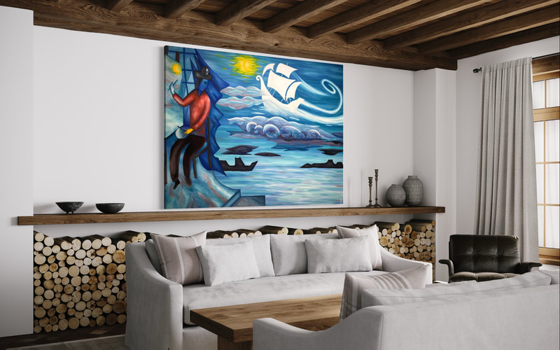 Treasure Paintings by JR Bissell: Marc Chagall x Mary Blair "The Color Love" 13