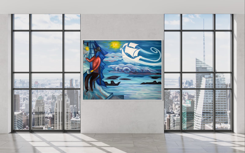 Treasure Paintings by JR Bissell: Marc Chagall x Mary Blair "The Color Love" 14