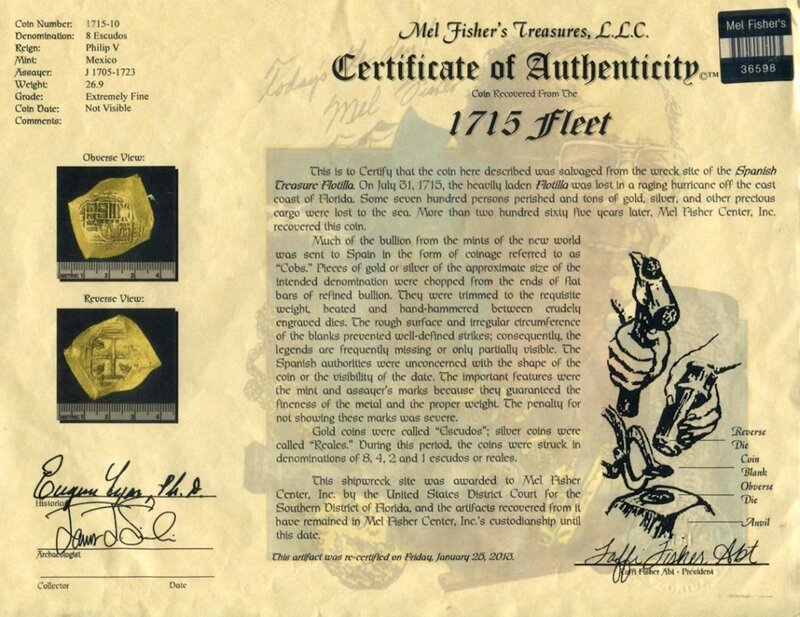 Mexico 8 Escudos 1702-10 "1715 Fleet Shipwreck" NGC UNC 2