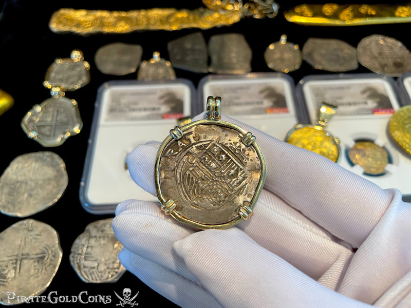 Mexico 4 Reales 1556-98 "Philip II" 14kt Bezel 5