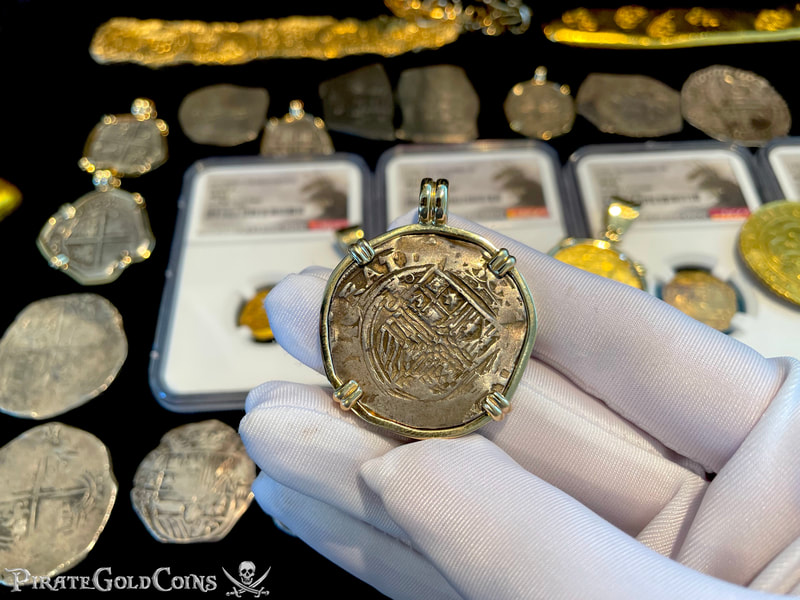 Mexico 4 Reales 1556-98 "Philip II" 14kt Bezel 7