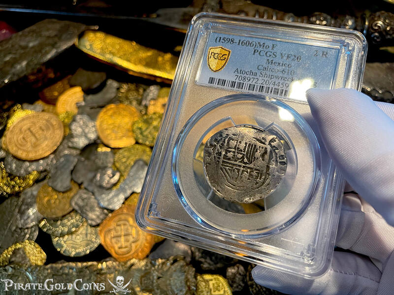 Mexico 2 Reales 1598-1606 "Atocha 1622 Shipwreck" PCGS 20 6