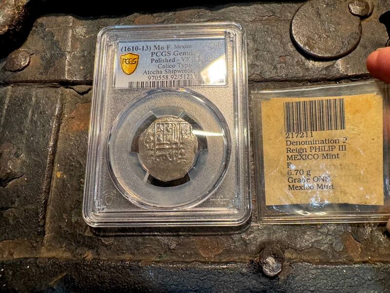 Mexico 2 Reales 1610-13 "Atocha 1622 Shipwreck" PCGS VF 2
