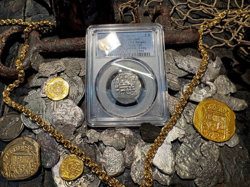 Mexico 2 Reales 1610-13 "Atocha 1622 Shipwreck" PCGS VF 3