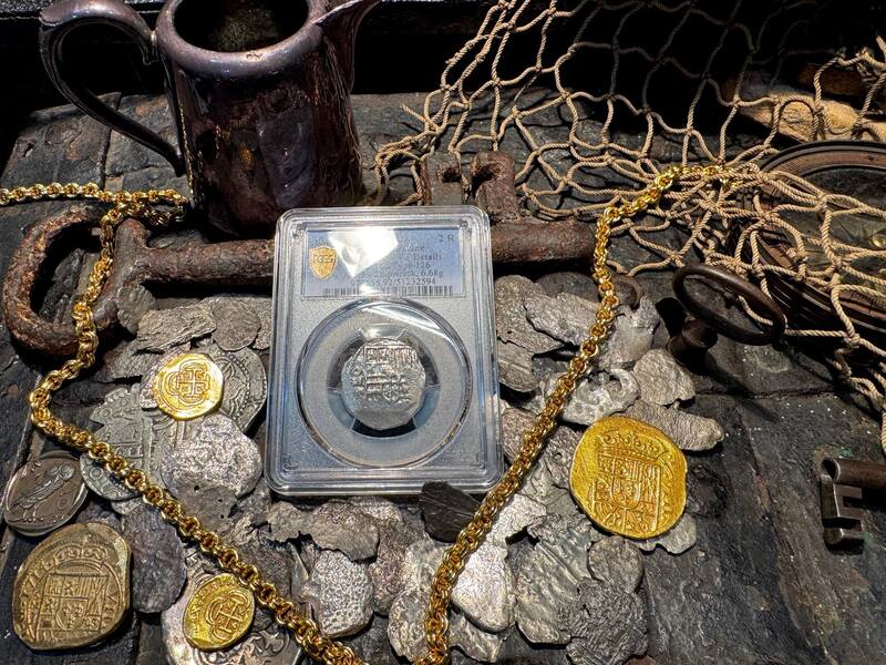 Mexico 2 Reales 1610-13 "Atocha 1622 Shipwreck" PCGS VF 5