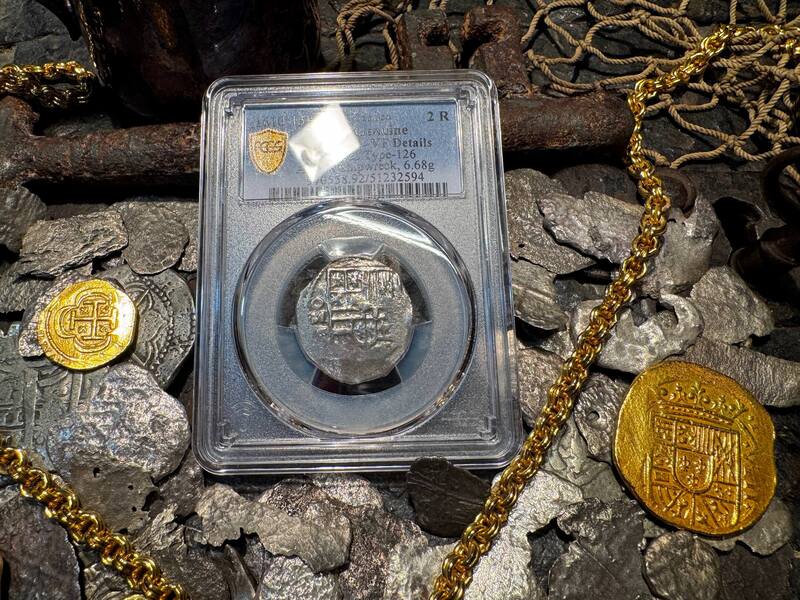 Mexico 2 Reales 1610-13 "Atocha 1622 Shipwreck" PCGS VF 11