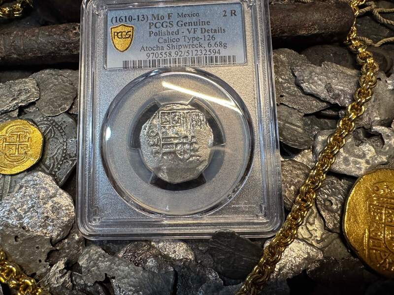 Mexico 2 Reales 1610-13 "Atocha 1622 Shipwreck" PCGS VF 13
