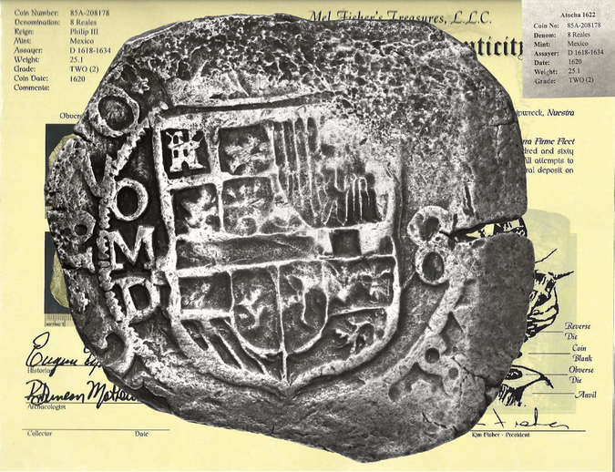 Mexico 8 Reales 1620 "Atocha 1622 Shipwreck" PCGS XF 2