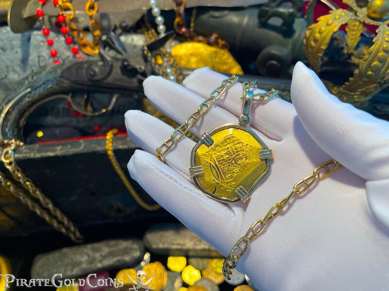 Mexico 8 Escudos 1679-94 "Jeweled Cross- 1715 Fleet Shipwreck" 14kt Bezel 4