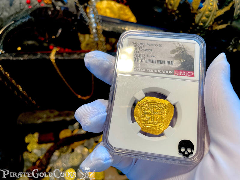 Mexico 8 Escudos 1679-99 "Jeweled Cross- Finest Known" NGC 63 4